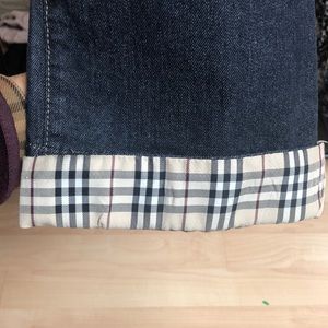 Burberry jeans plaid cuff detail size 6